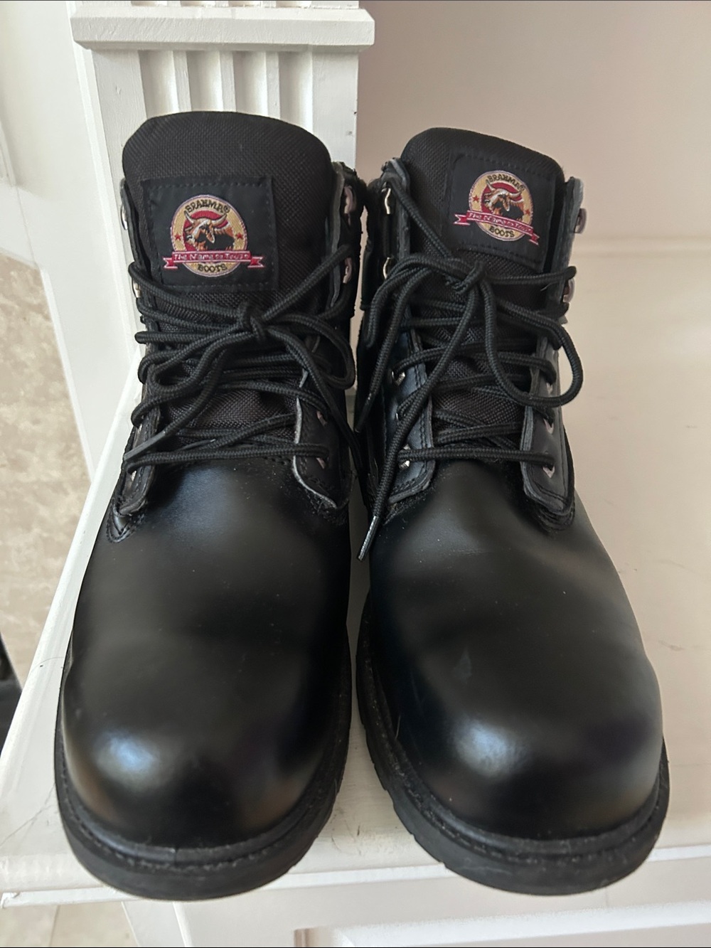 Brahma Black Men's Lace-Up Steel Toe Work Boots Size 14